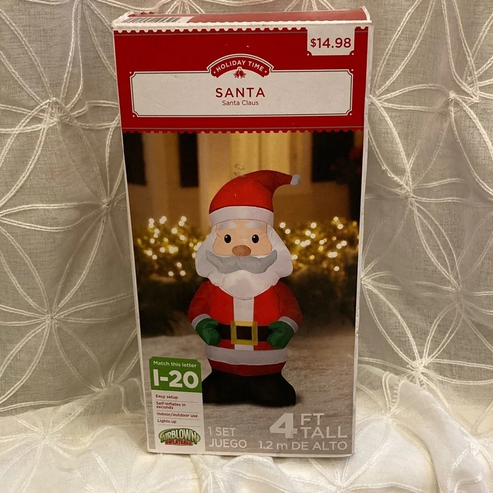 Holiday Time Santa Claus Inflatable - Red, White, and Green